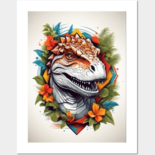 Dinosaur Flowers AI Art Posters and Art